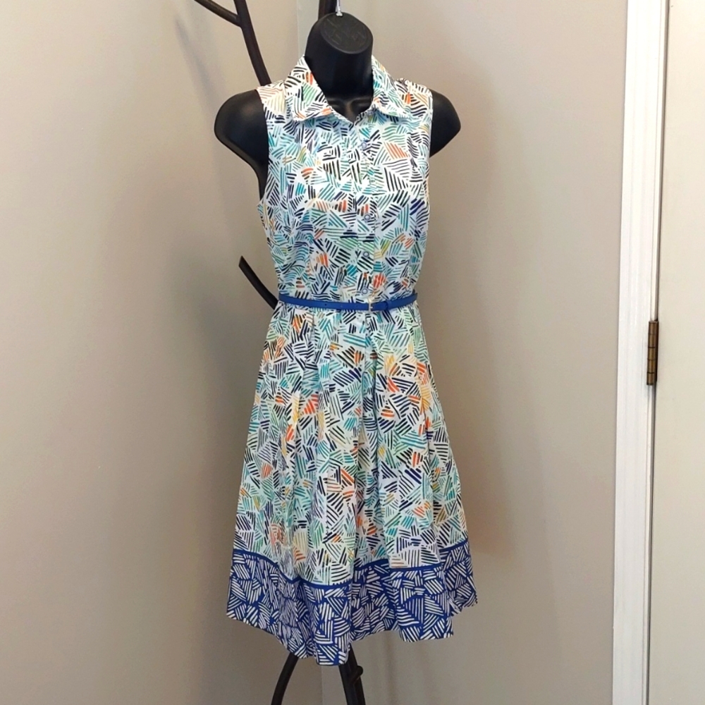 Nine West button down, fit & flair, sleeveless dress